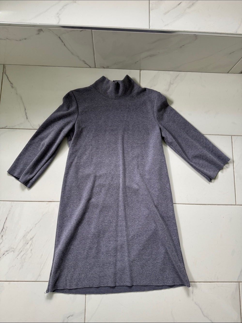 Classic Mock Neck Sheath Dress in Mauve